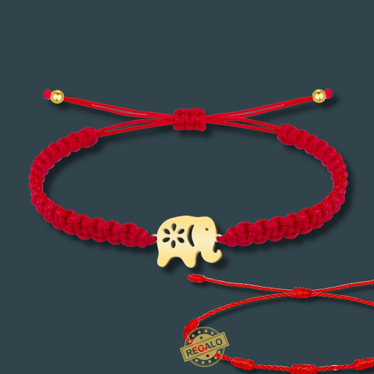Pulsera Hilo Destino Roja Hecho a Mano 🧵 con Amuleto de Suerte y Protección 🍀 en Acero Inoxidable 💎 ¡Incluye Pulsera 7 Nudos de Regalo! 🎁