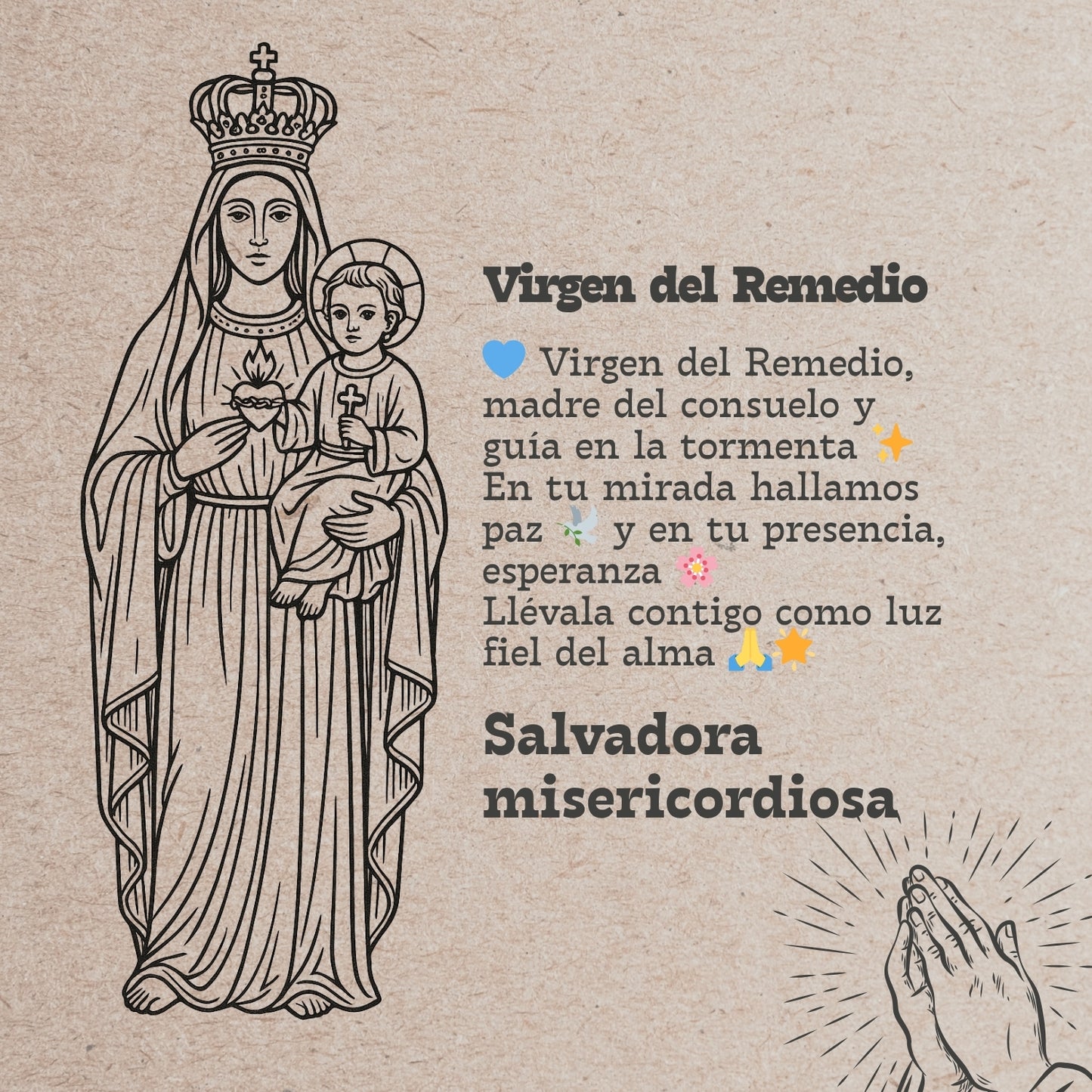 Pulsera 7 nudos con Virgen del Remedio Acero Plateado