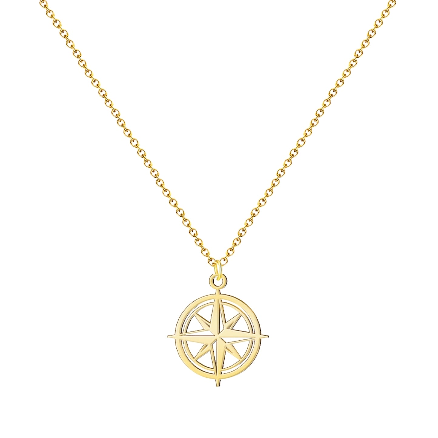 Colgante rosa de los vientos Acero dorado