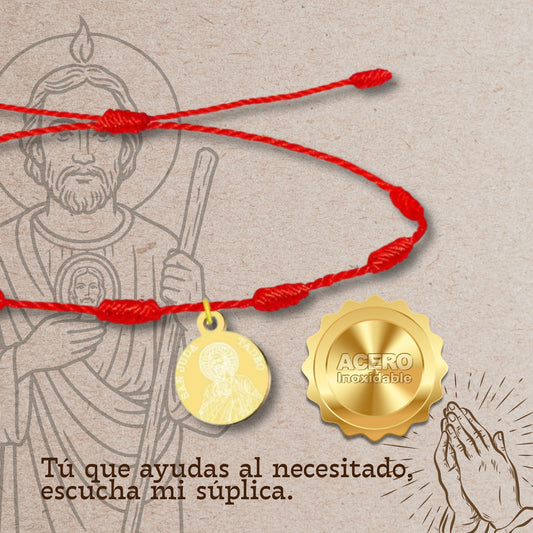 Pulsera 7 Nudos de San Judas Tadeo en Acero Inoxidable