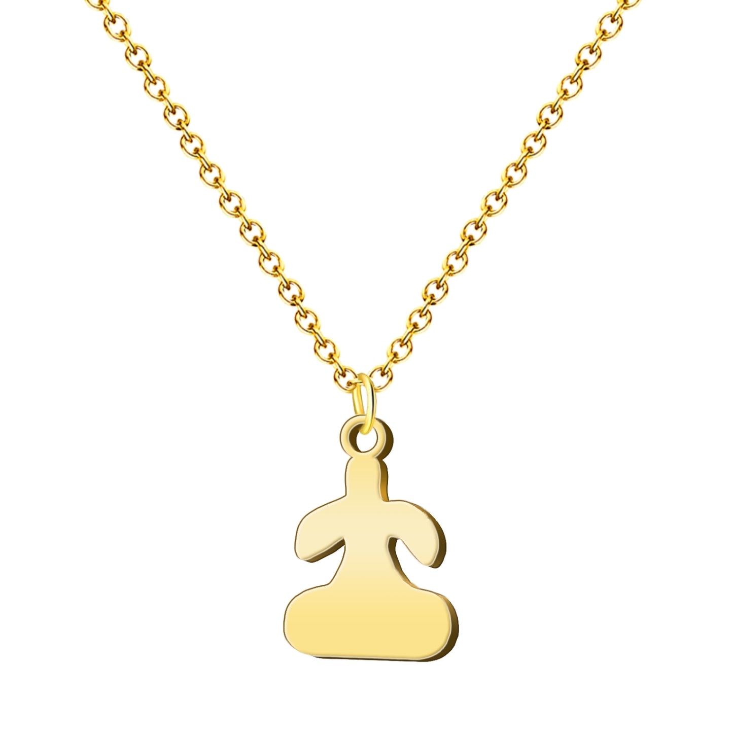 Collar Con Idolo de Tarra Acero Dorado
