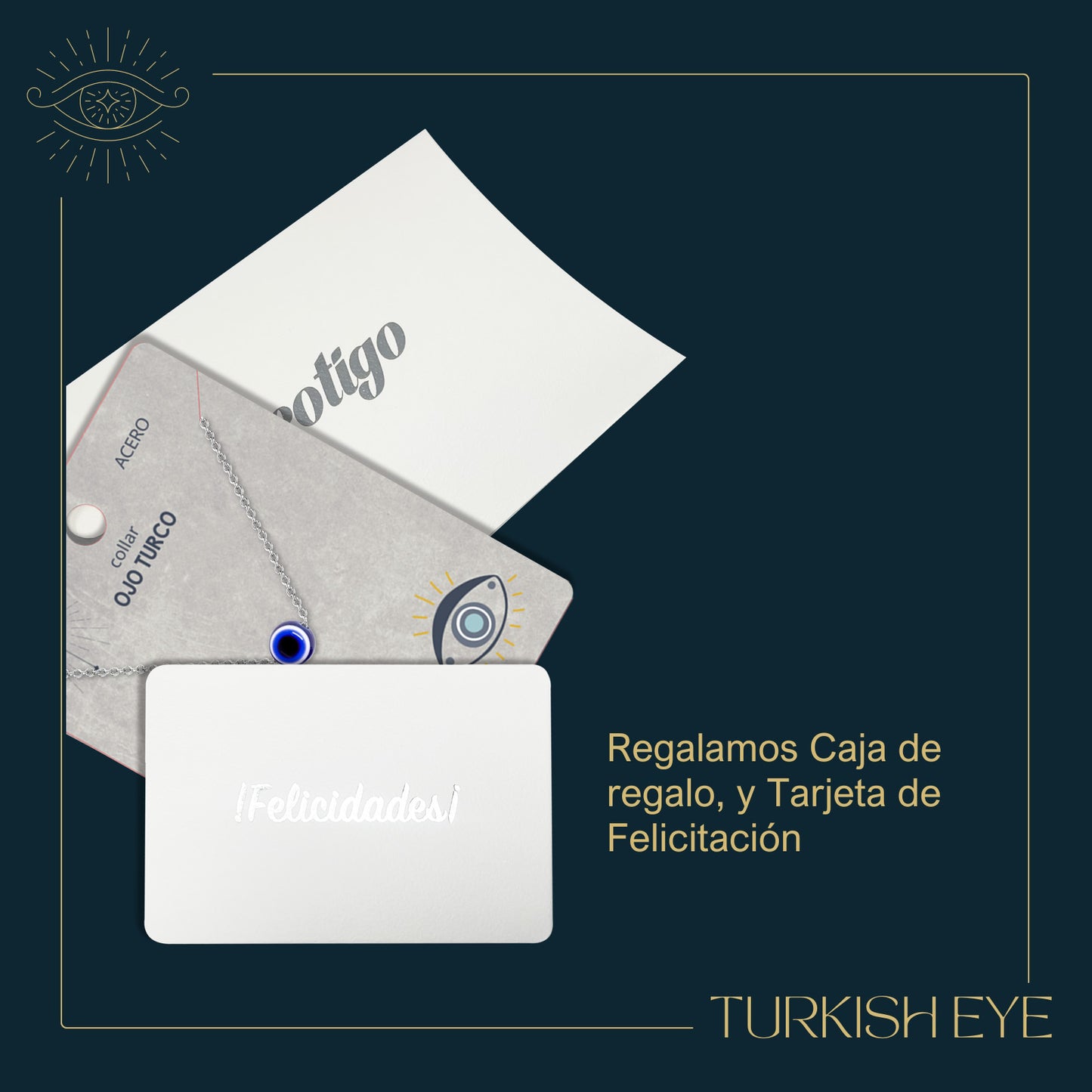Collar Ojo turco Acero color Plateado