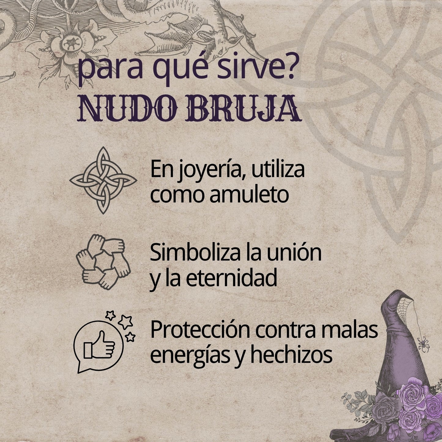 Colgante Nudo Bruja en Acero Inoxidable con Piedra Natural 💎 Amuleto contra el Mal de Ojo 🧿 Collar de Suerte para Mujer y Hombre + Pulsera 7 Nudos de Regalo 🎁 con Tarjeta Diseñada | Regalo de Cumpleaños Perfecto