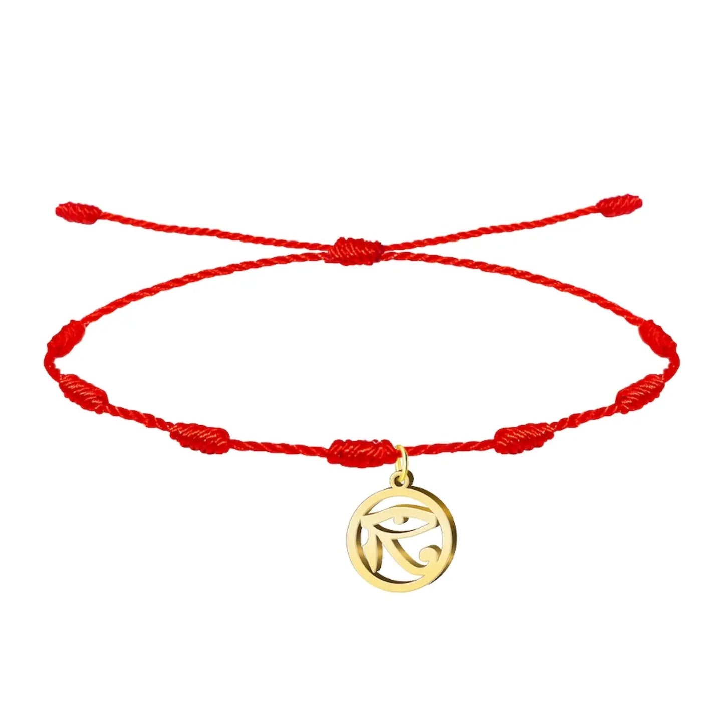 Pulsera 7 nudos con Ojo de Horus color Dorado - cotigo