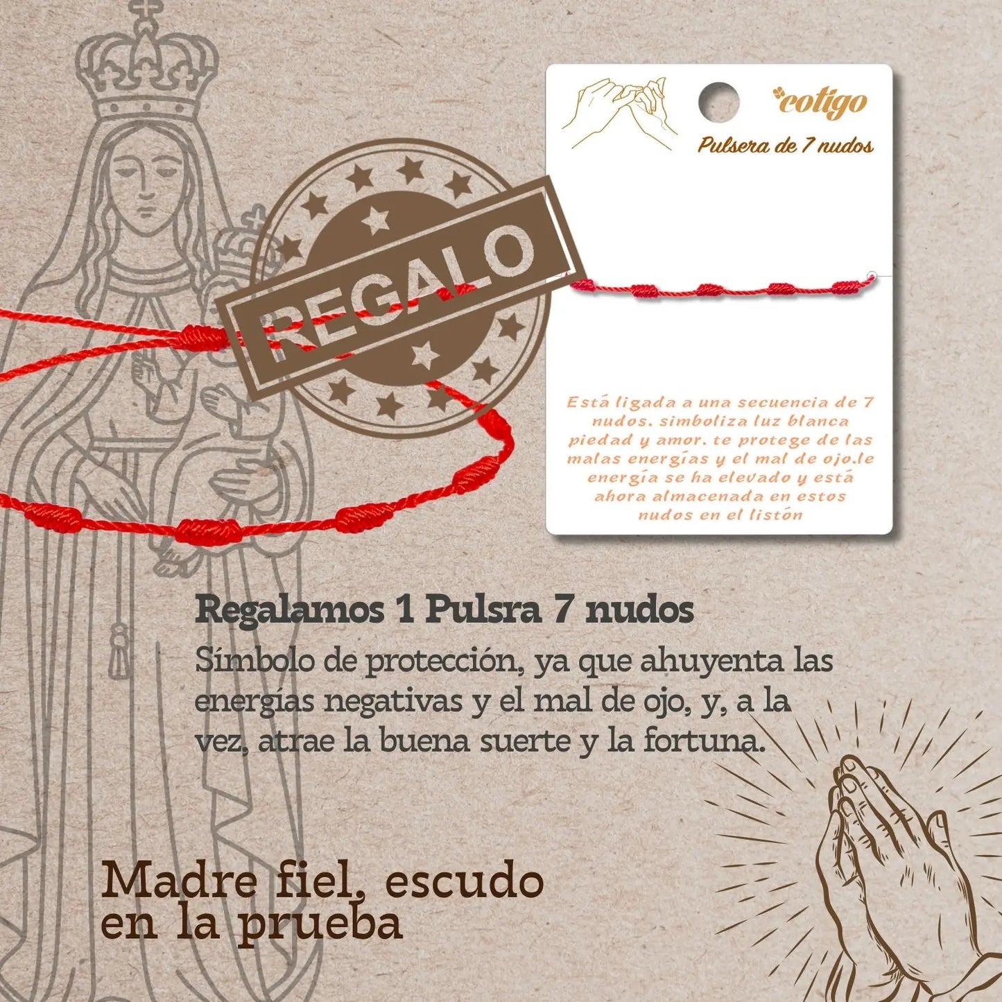 Collar Virgen de la Victoria Acero Inoxidable Plateado - cotigo