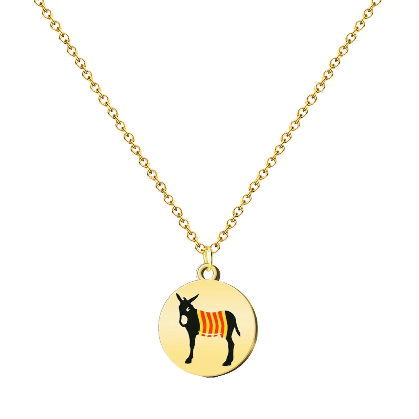 Colgante El Burro Catalán Acero Dorado - cotigo