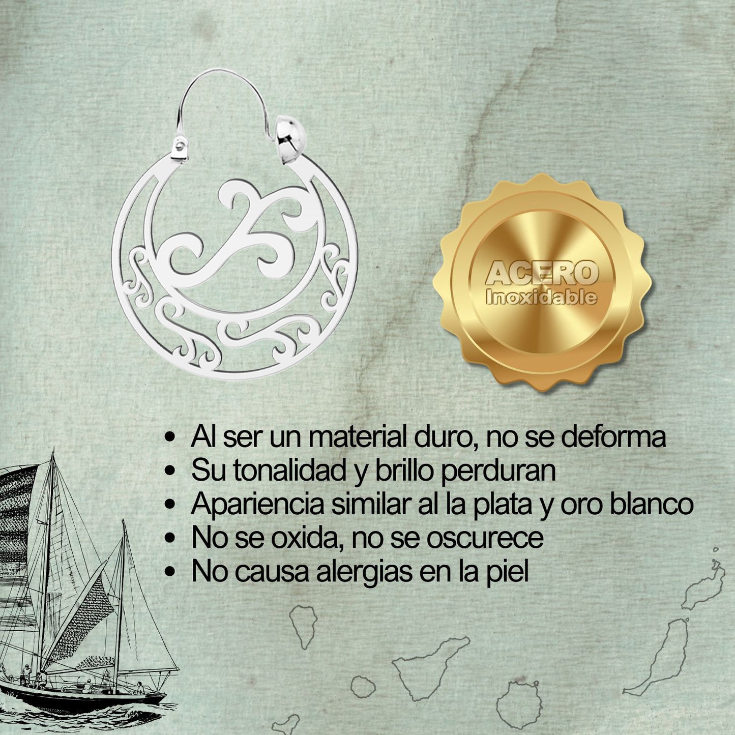 21723 Argolla Canaria 30mm Acero Plateado