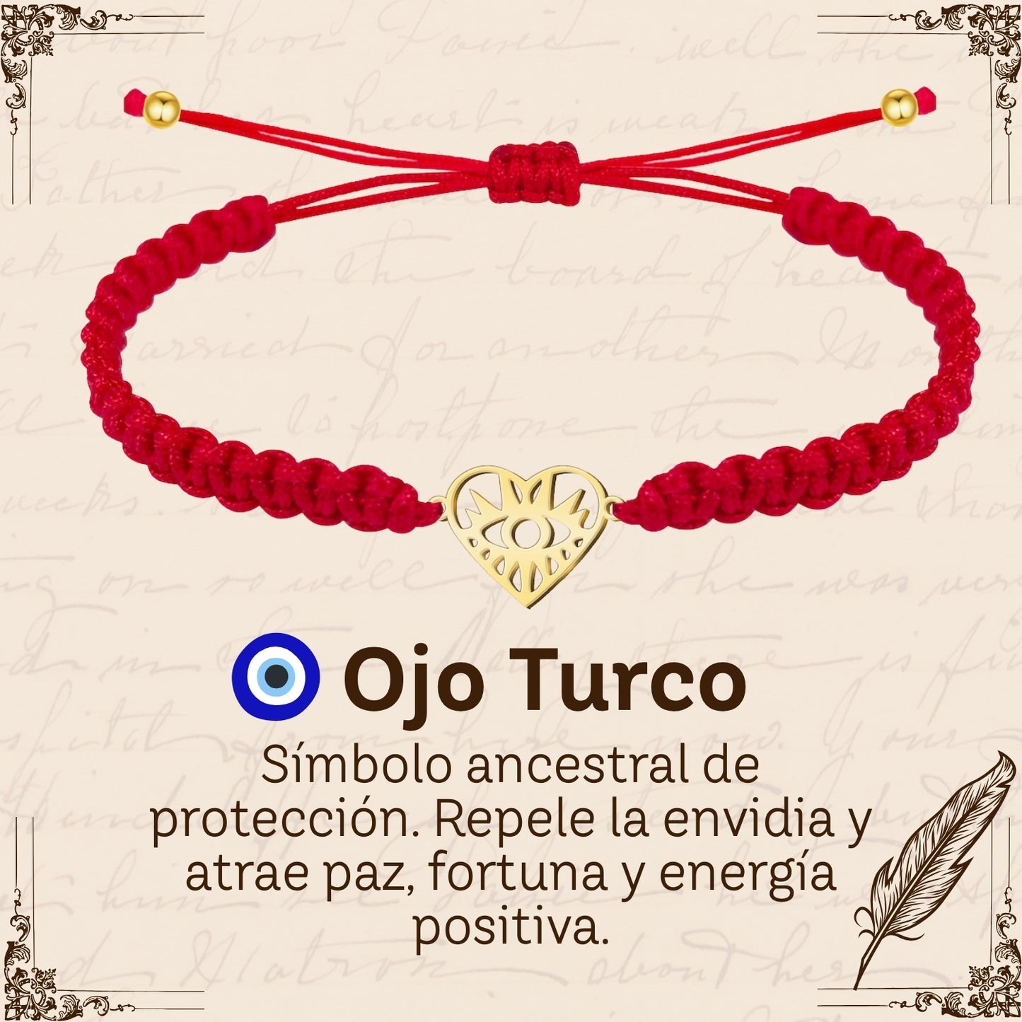 Pulsera Hilo Destino Roja Hecho a Mano 🧵 con Amuleto de Suerte y Protección 🍀 en Acero Inoxidable 💎