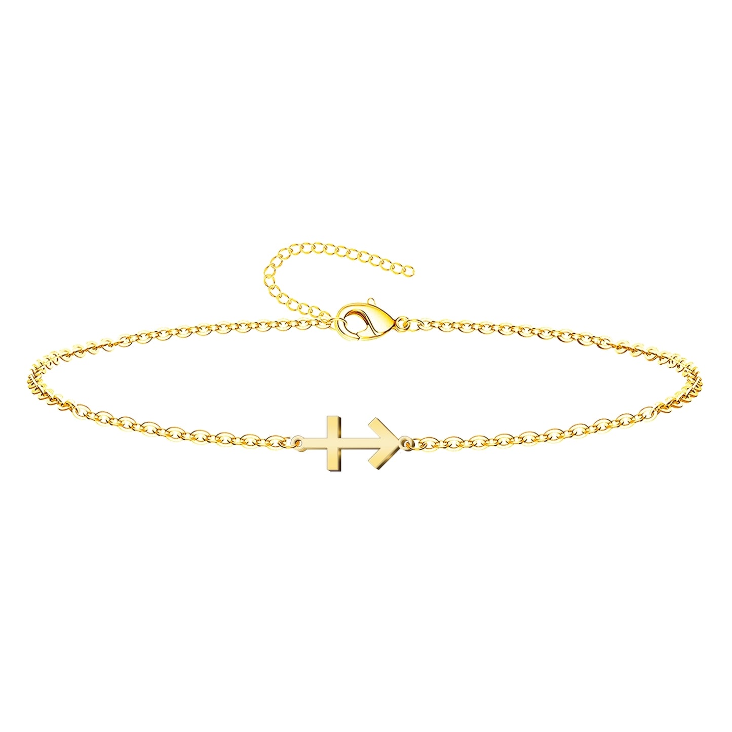Pulsera Cruz Contra Mal Acero inoxidable color Dorado
