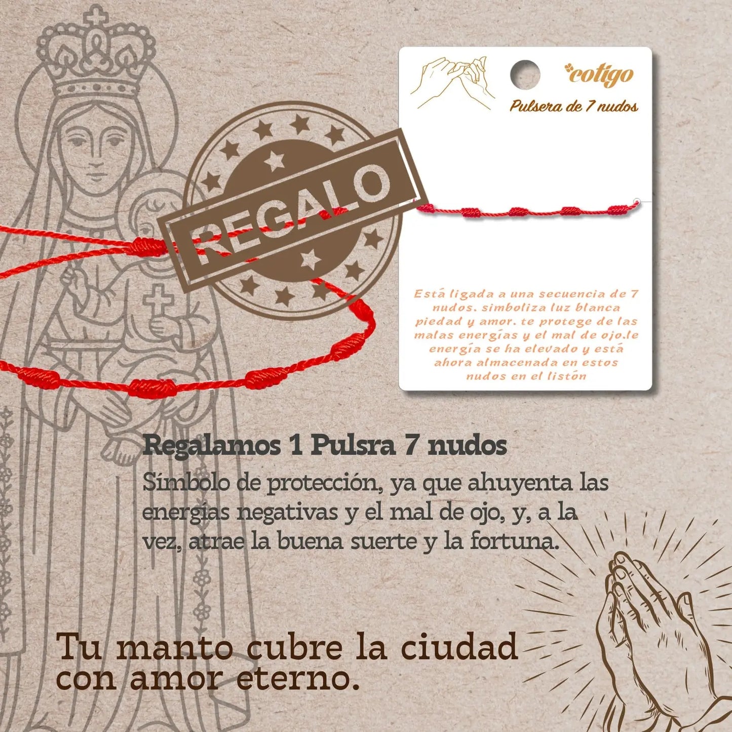 Pulsera Bandera Madrid con Virgen de la Almudena - cotigo