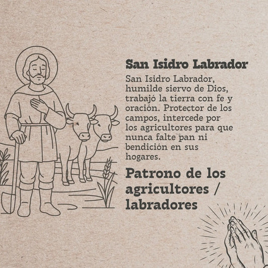Llavero de Madera con SAN ISIDRO LABRADOR - cotigo