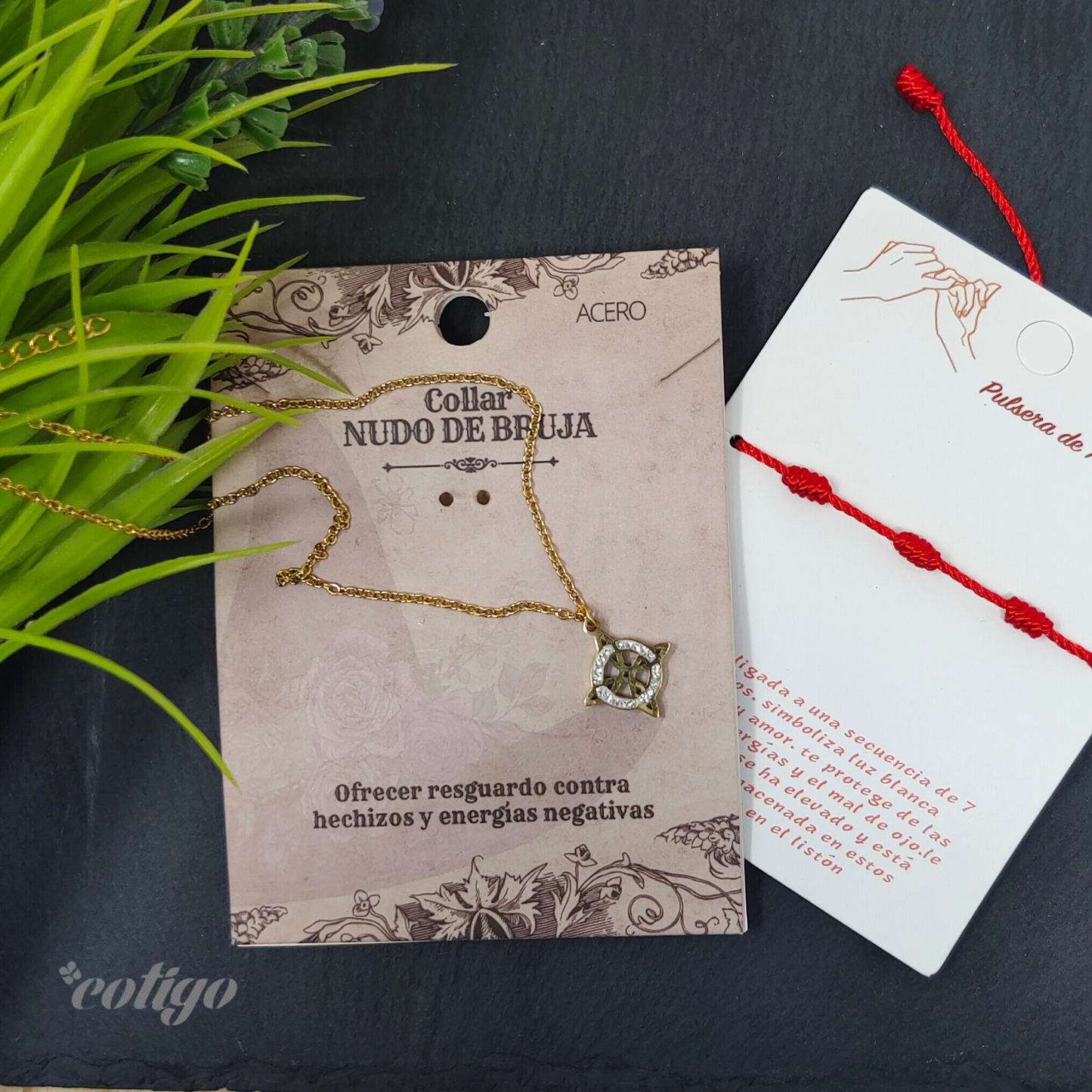Colgante Nudo bruja Acero Inoxidable color Dorado