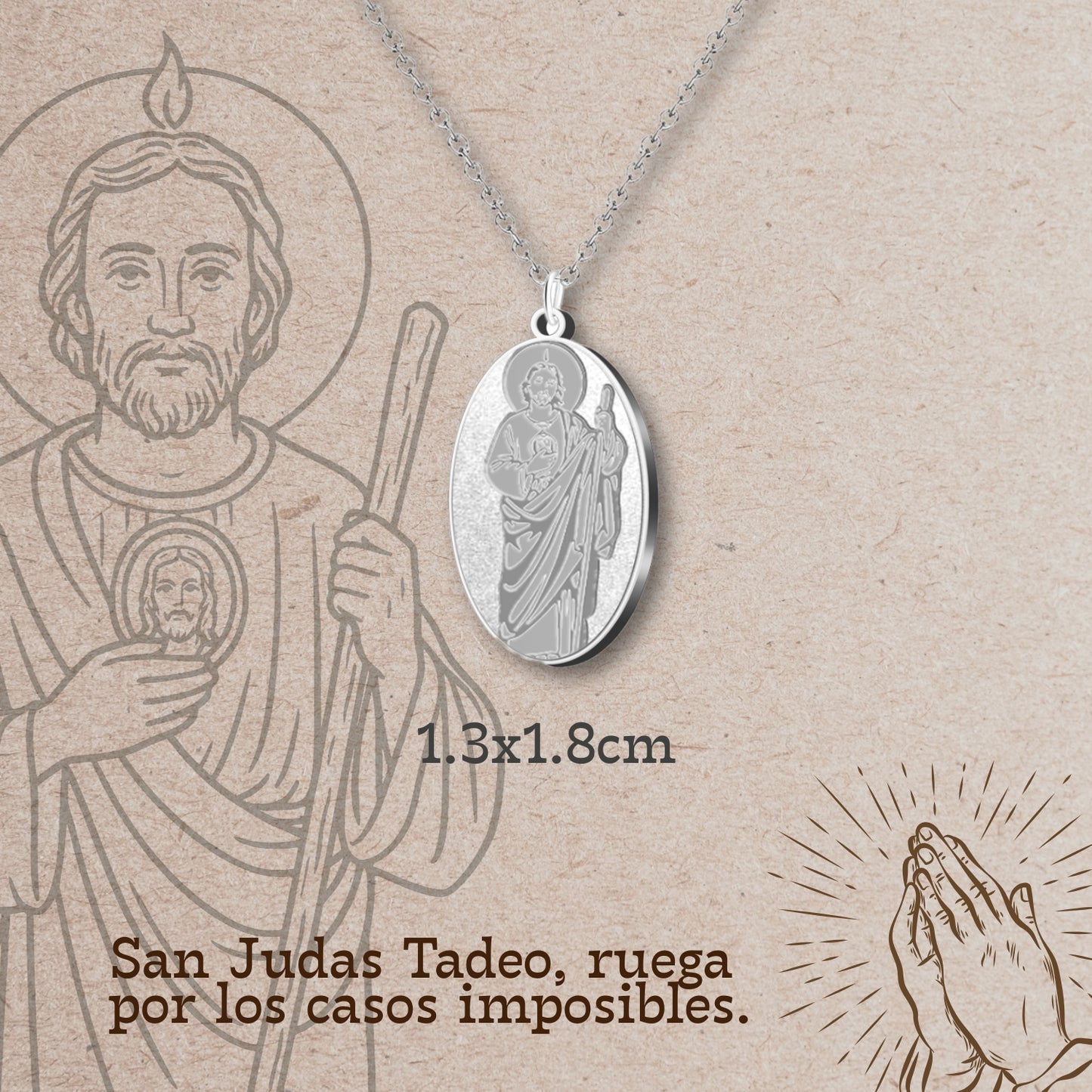 Colgante Acero SAN JUDAS TADEO color Plateado