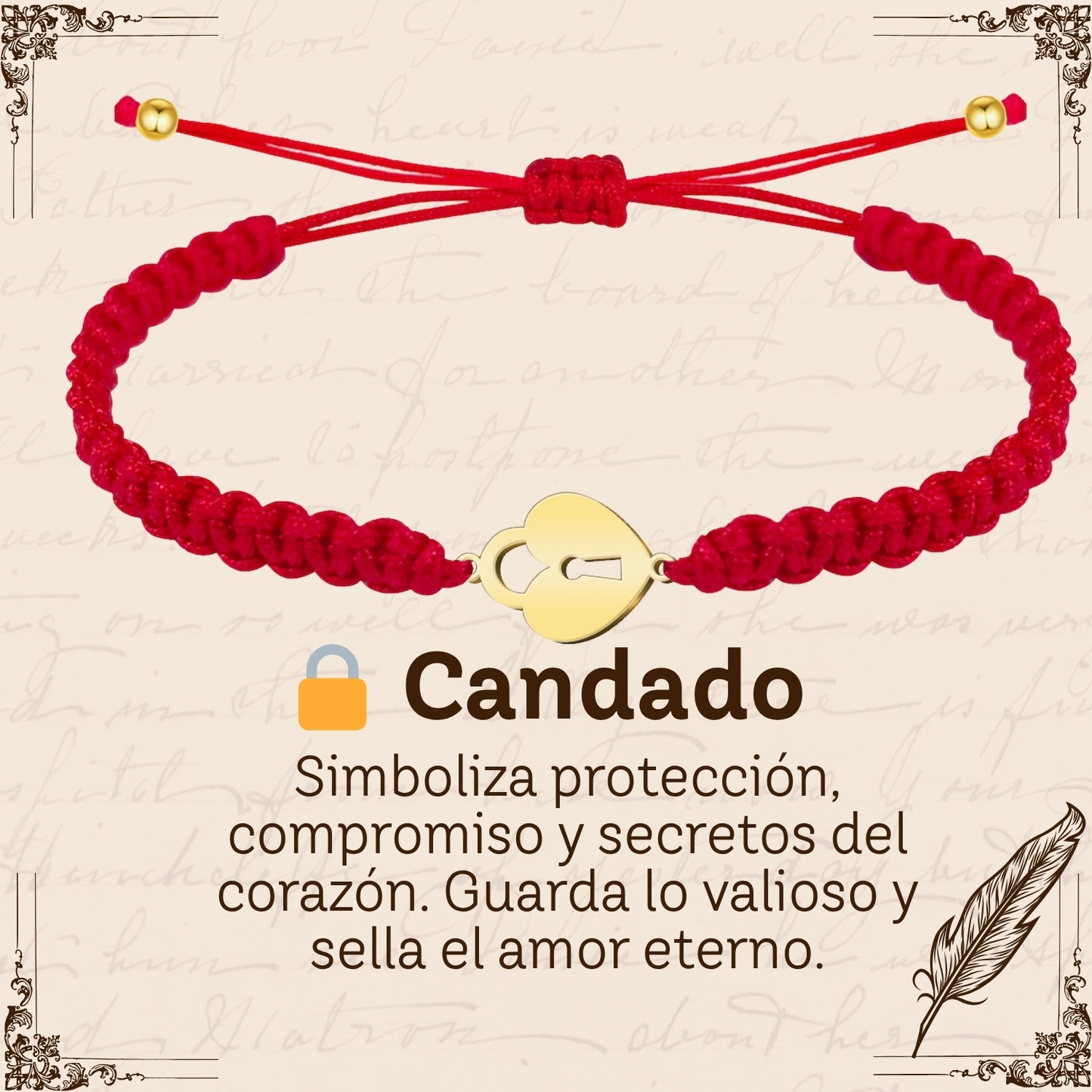 Pulsera Hilo Destino Roja Hecho a Mano 🧵 con Amuleto de Suerte y Protección 🍀 en Acero Inoxidable 💎
