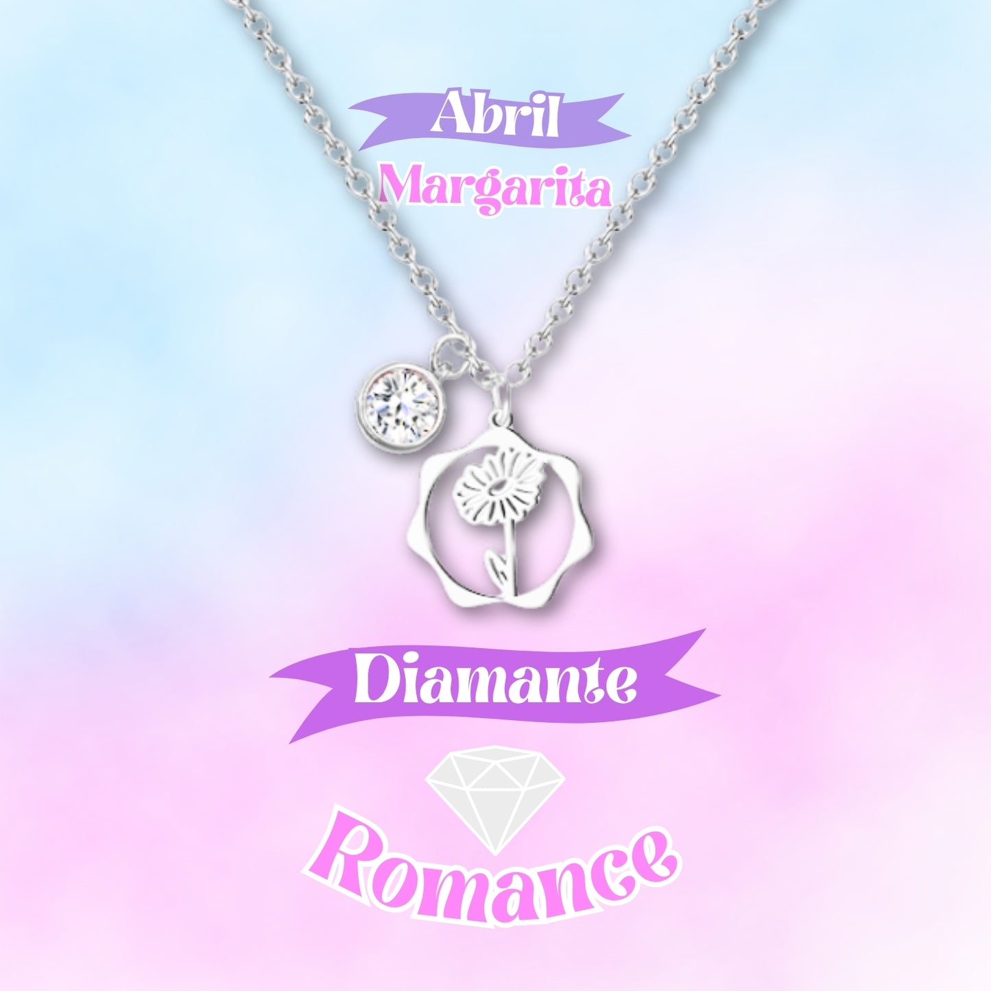 ✨Colgante Piedra y Flor de Nacimiento💐|Corconita con Significado🌈|Acero Inoxidable + Tarjeta + Caja Regalo🎁|Incluye Pulsera 7 Nudos de Protección🔮