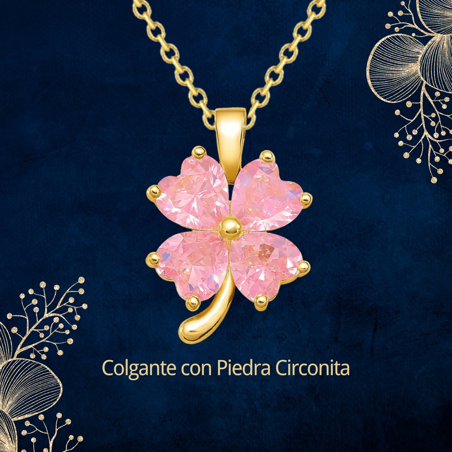 Collar Acero y colgante Cobre con Piedra Circonita para Regalar a Mamá