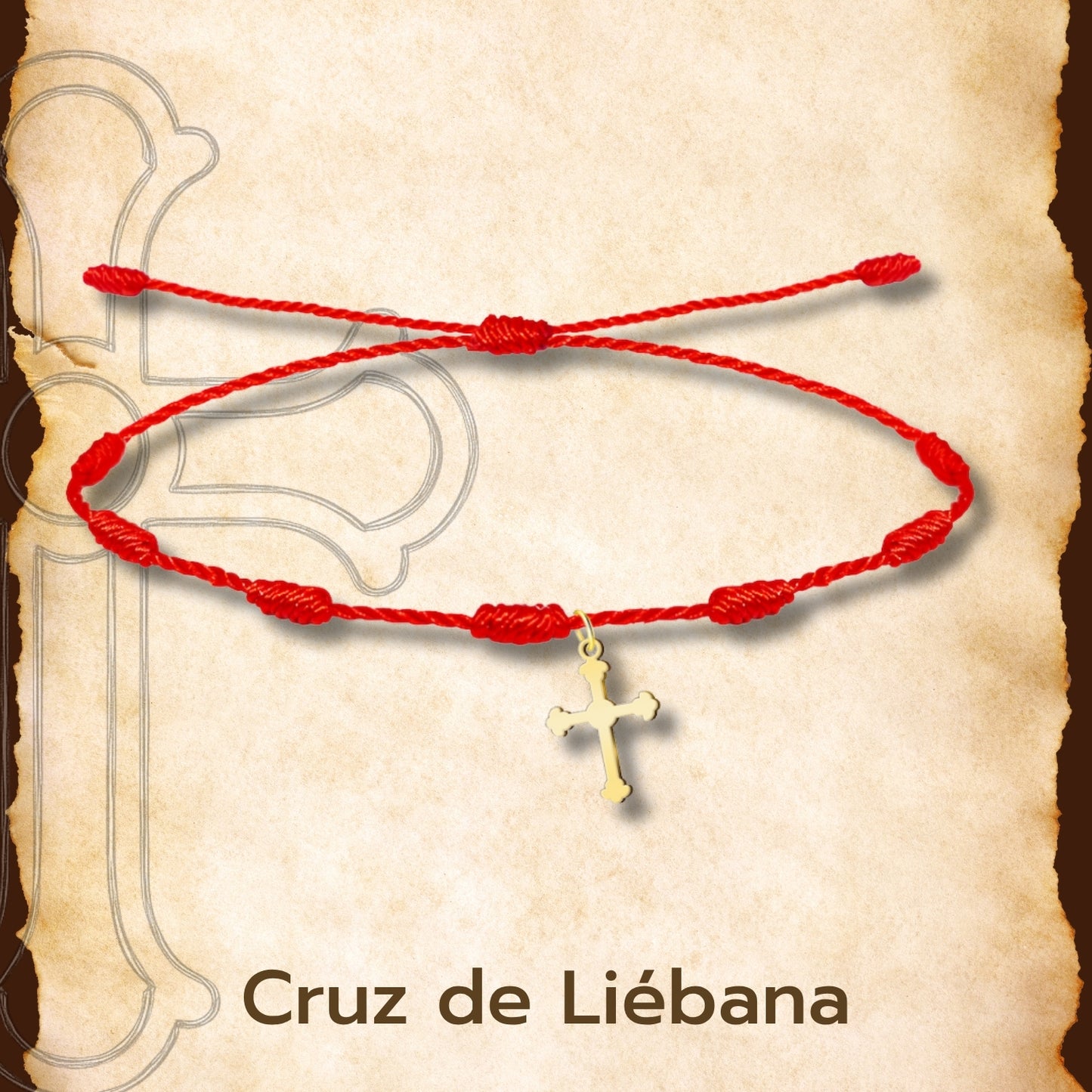 Pulsera 7 nudos con colgante Cruz de Liébana