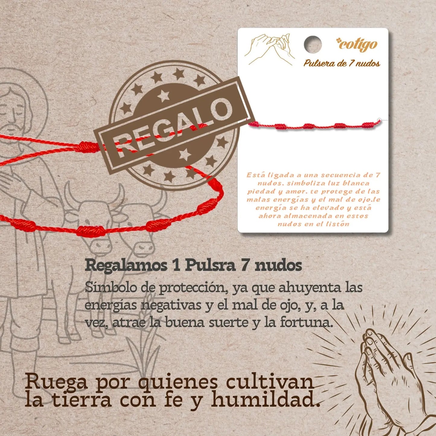 Llavero de Madera con SAN ISIDRO LABRADOR cotigo