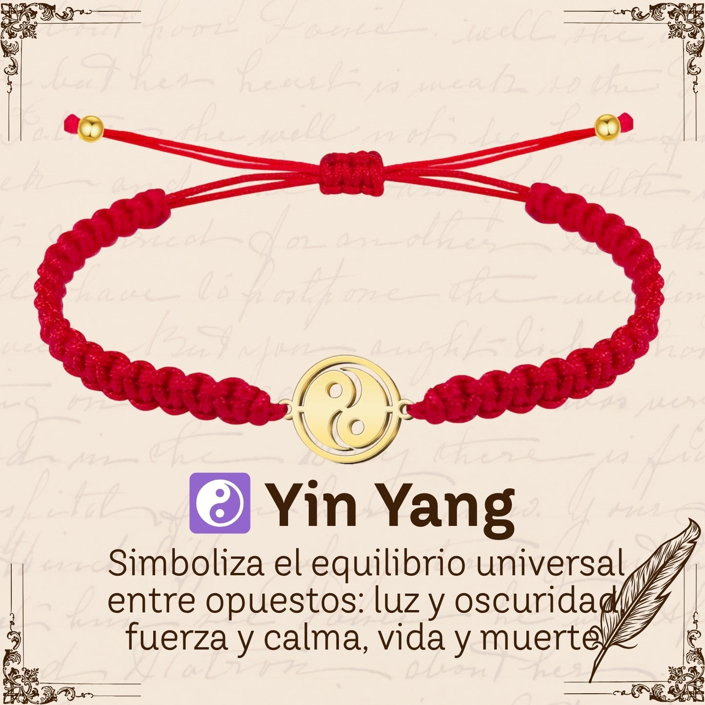 Pulsera Hilo Destino Roja Hecho a Mano 🧵 con Amuleto de Suerte y Protección 🍀 en Acero Inoxidable 💎