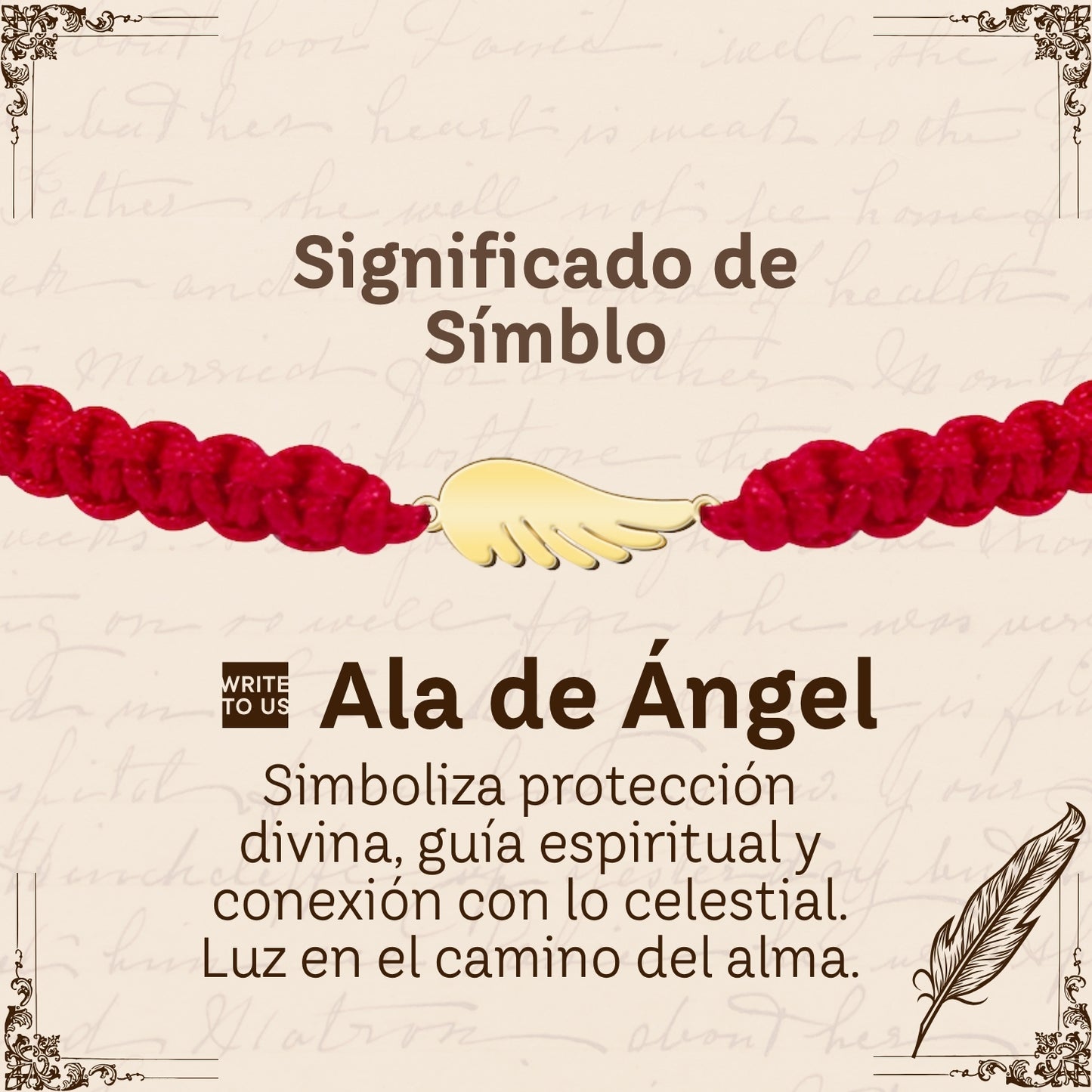 Pulsera Hilo Destino con Ala ángel Acero Dorado