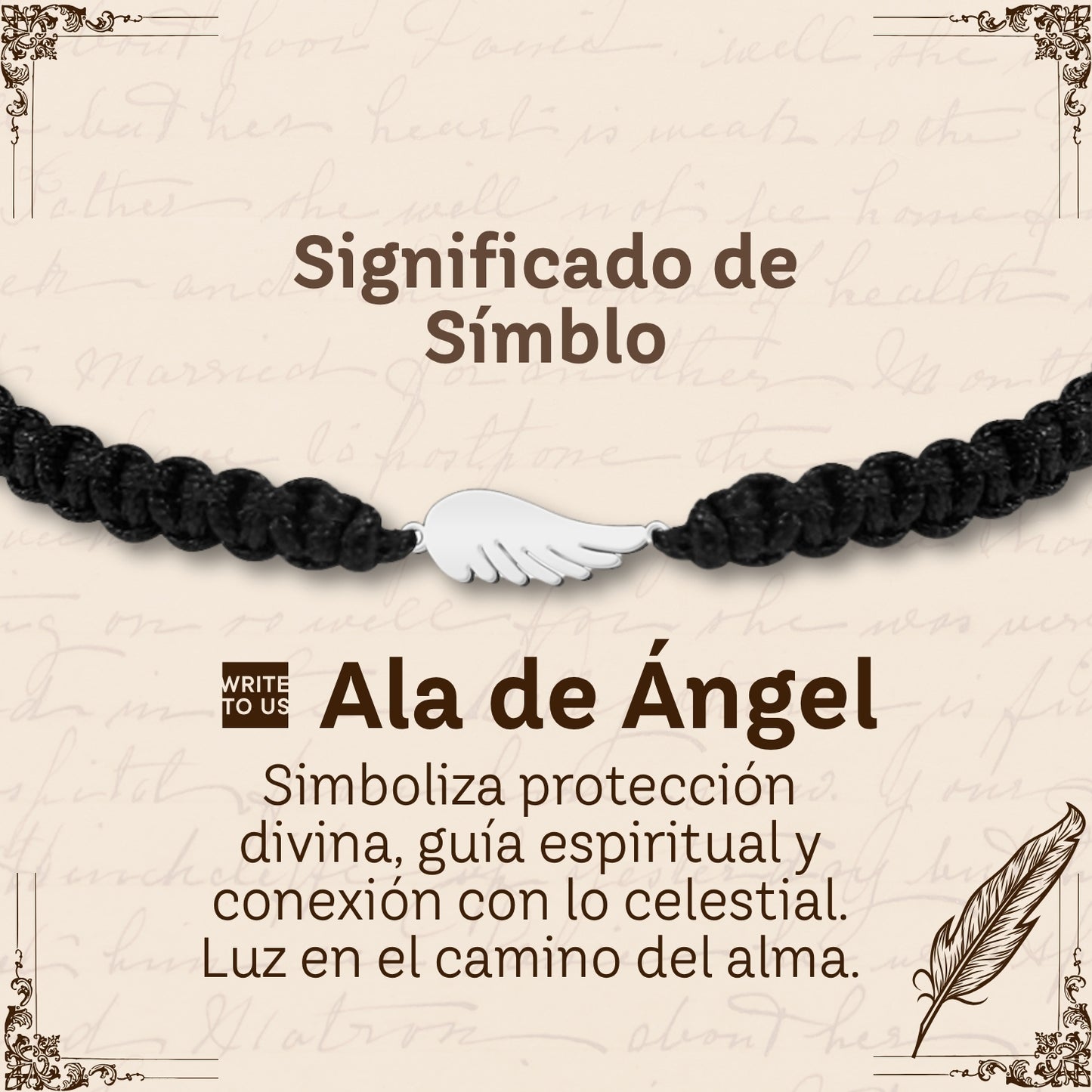 Pulsera Hilo Destino con Ala ángel Acero Plateado