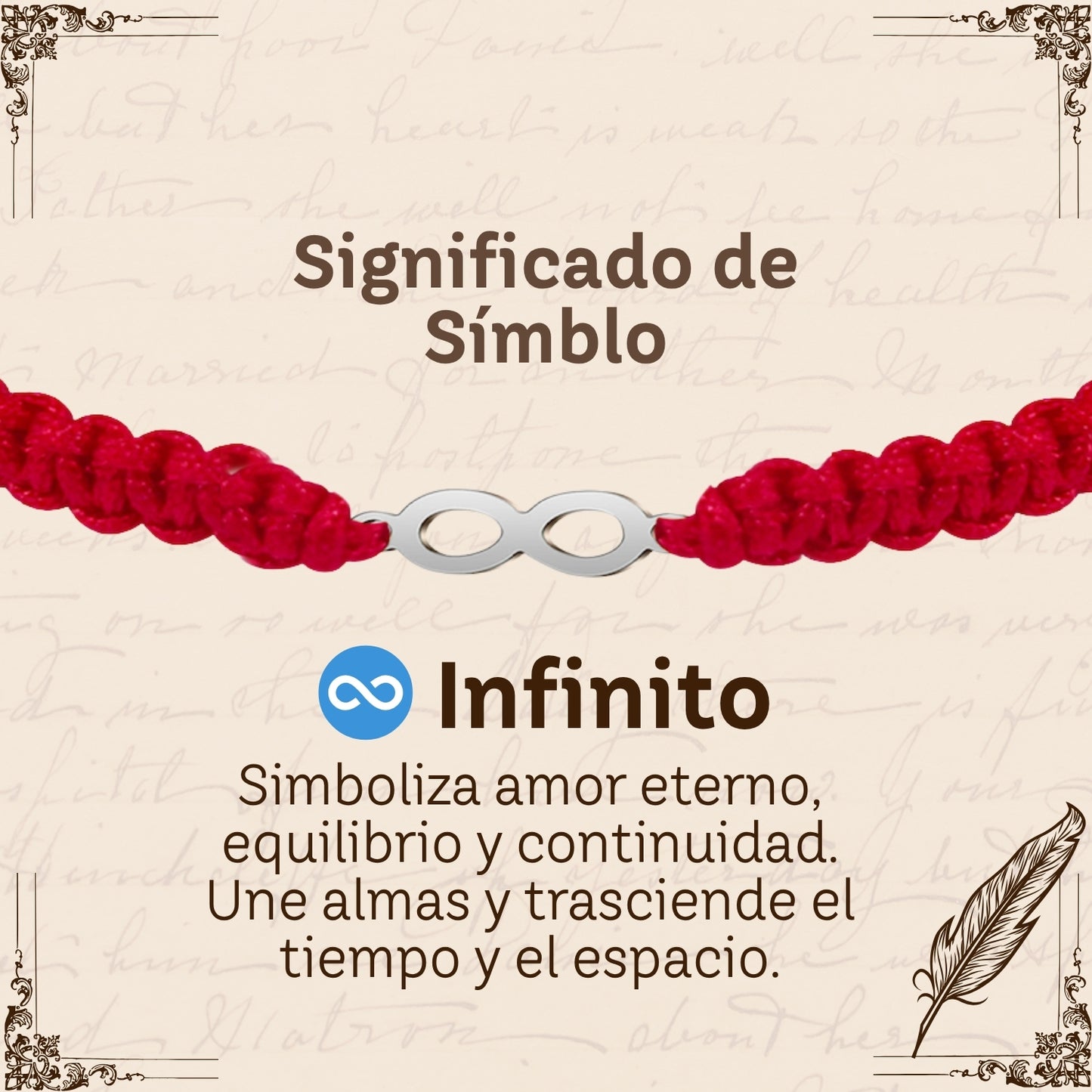 Pulsera Hilo Destino Rojo-Infinito Plateado
