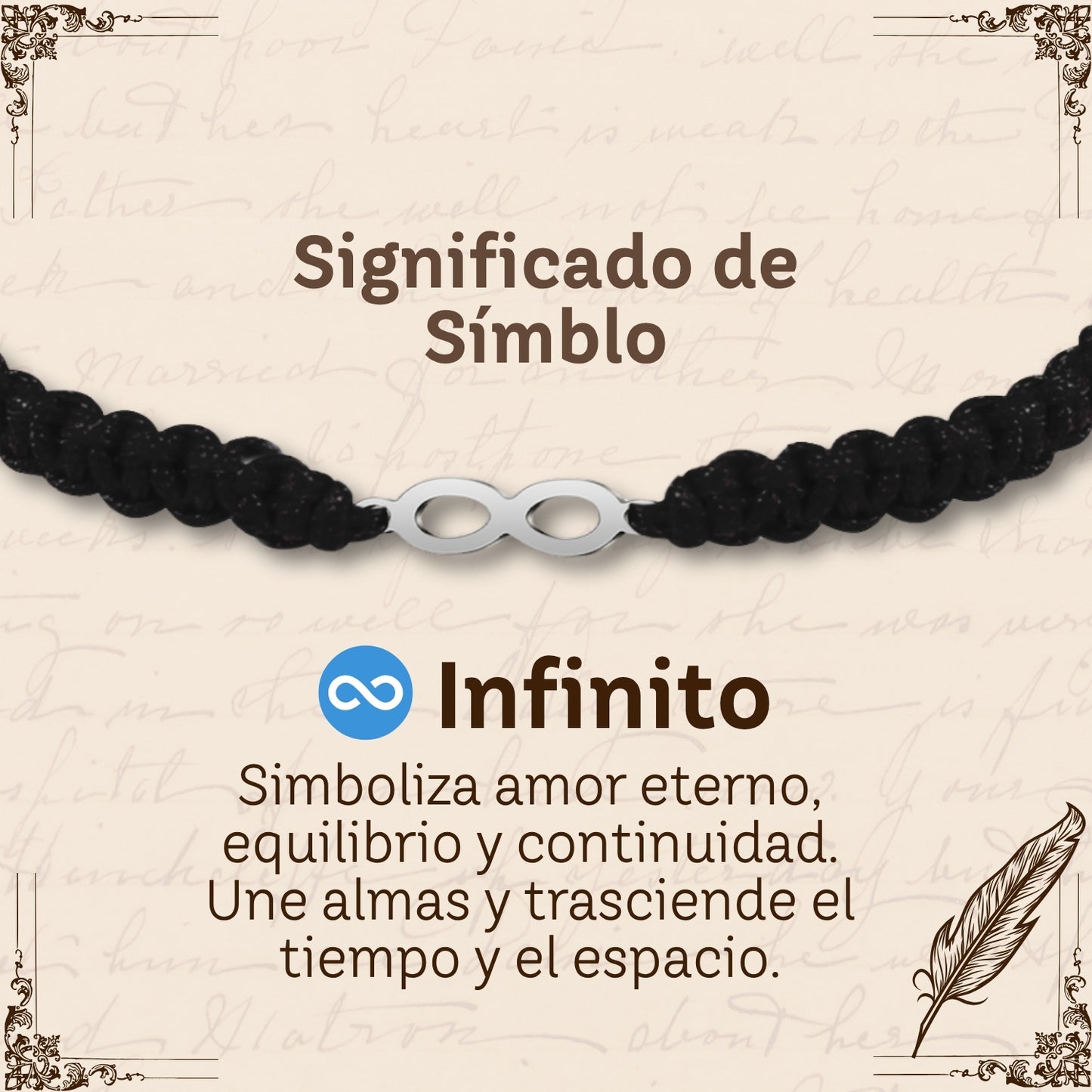 Pulsera Hilo Destino Negro-Infinito Plateado