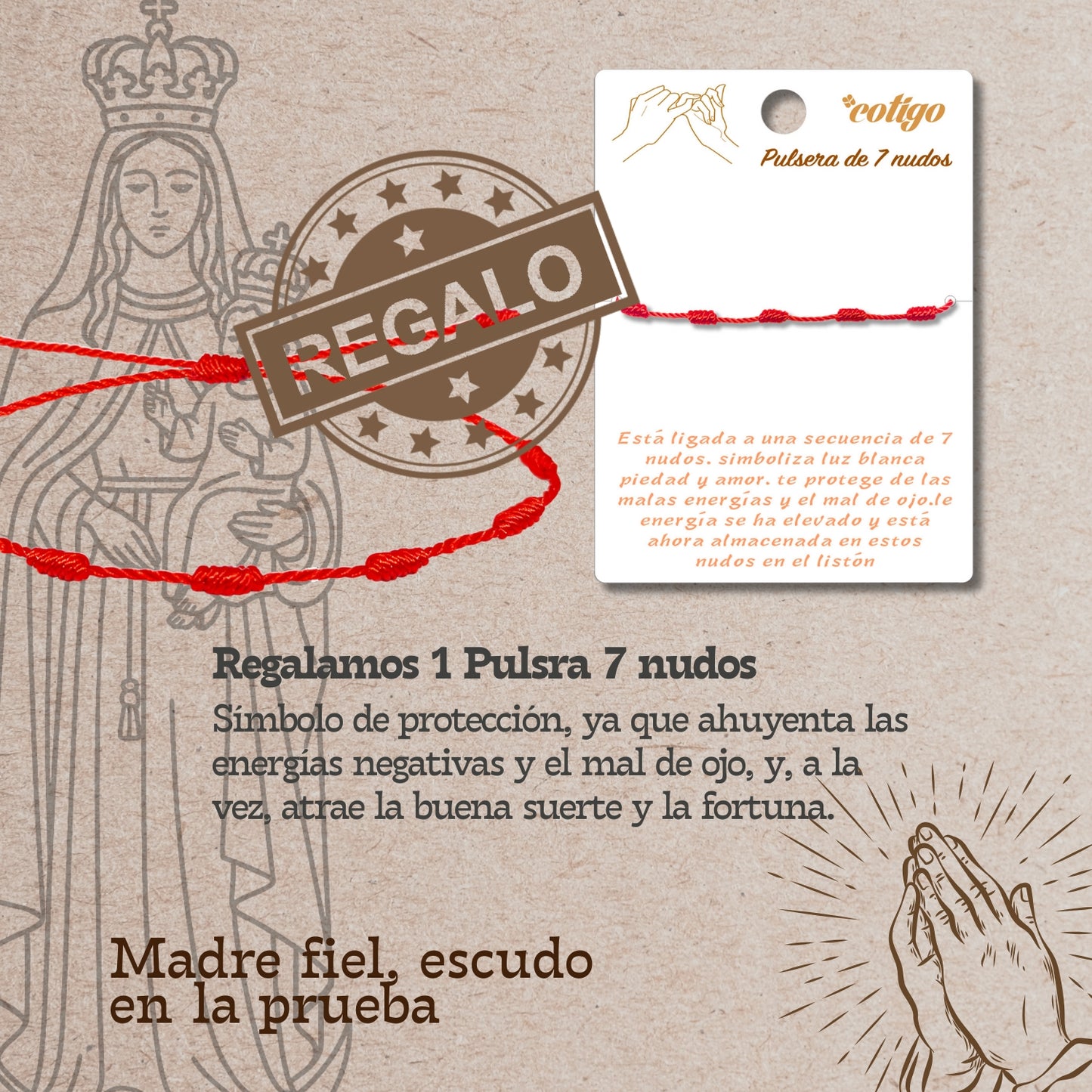 Pulsera Virgen de la Victoria Acero Plateado