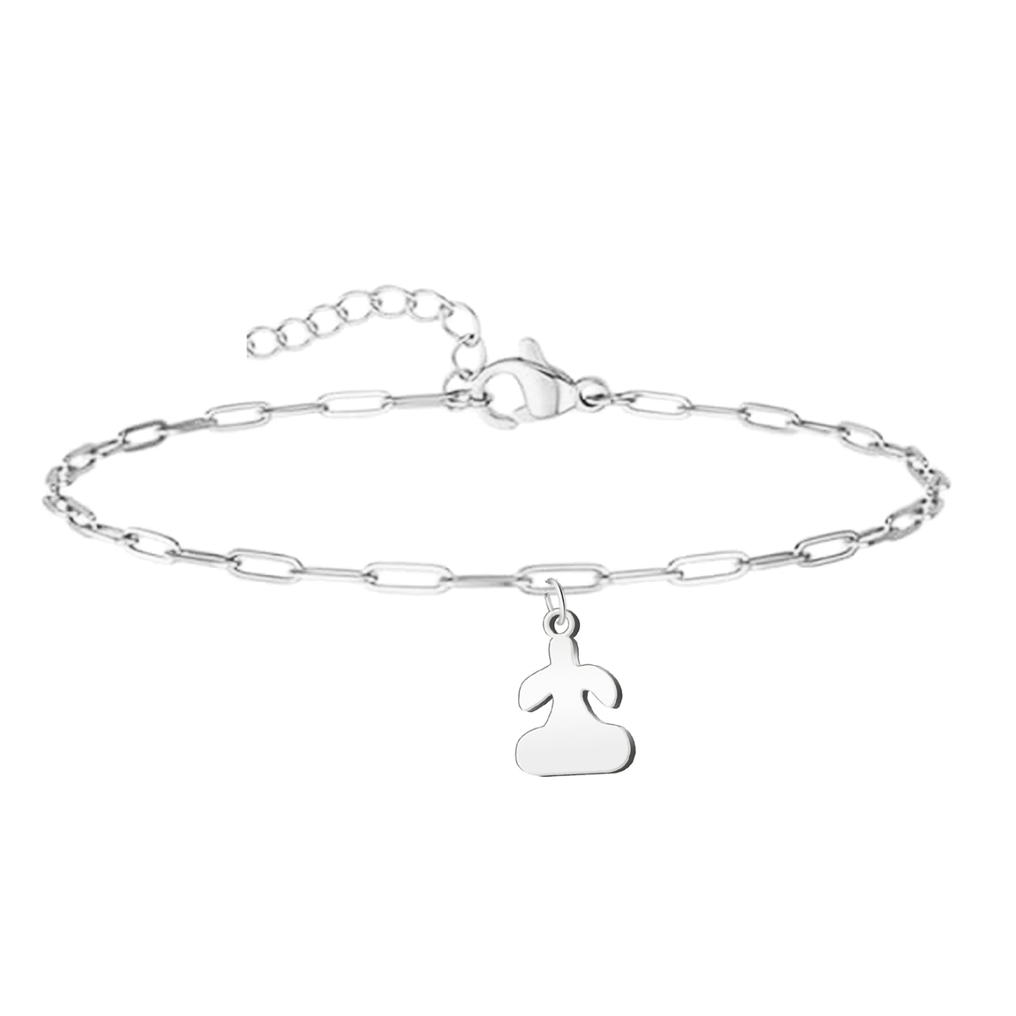 Pulsera Con Idolo de Tarra Acero Plateado
