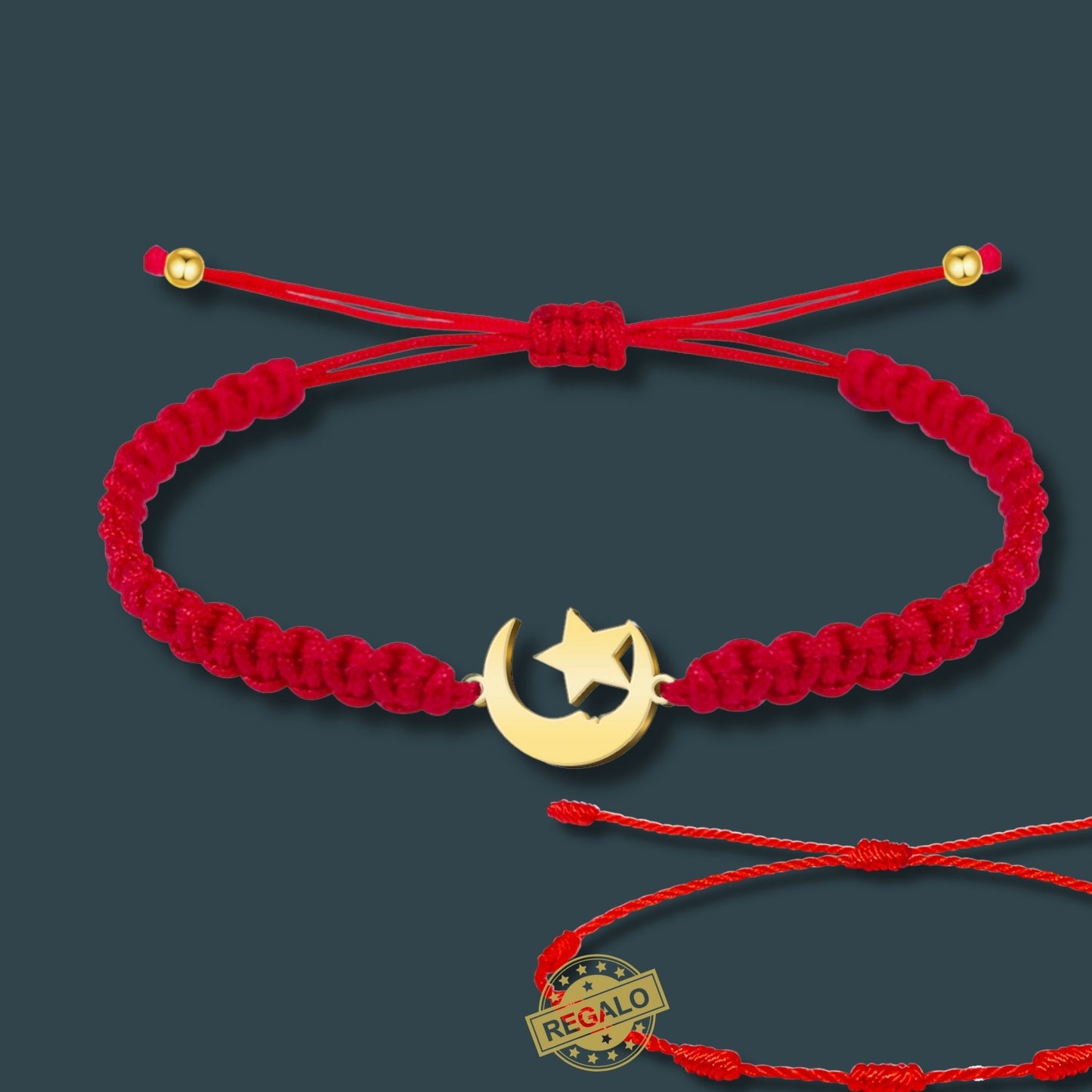 Pulsera Hilo Destino Roja Hecho a Mano 🧵 con Amuleto de Suerte y Protección 🍀 en Acero Inoxidable 💎 ¡Incluye Pulsera 7 Nudos de Regalo! 🎁
