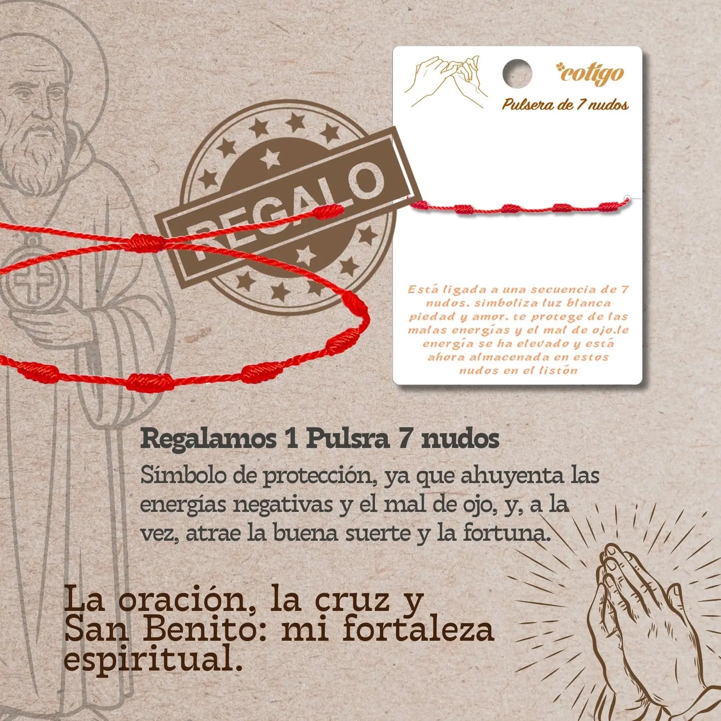 Llavero de Madera con SAN BENITO - cotigo