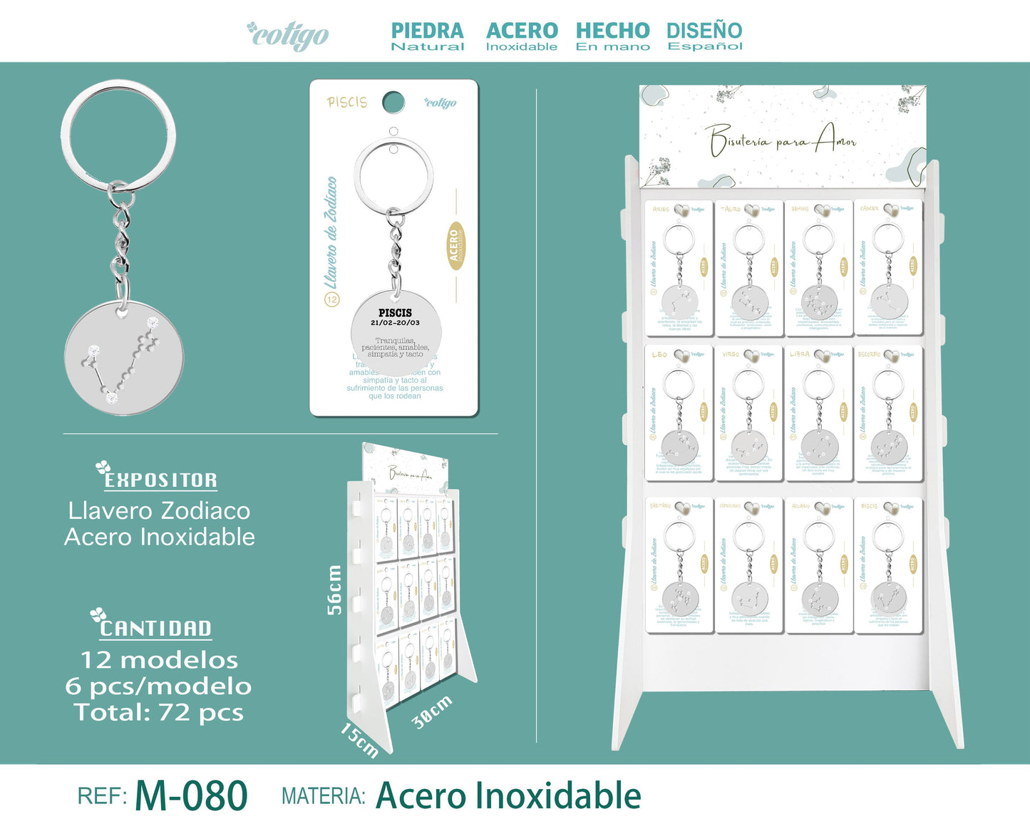 Llavero Zodiaco Acero Inox