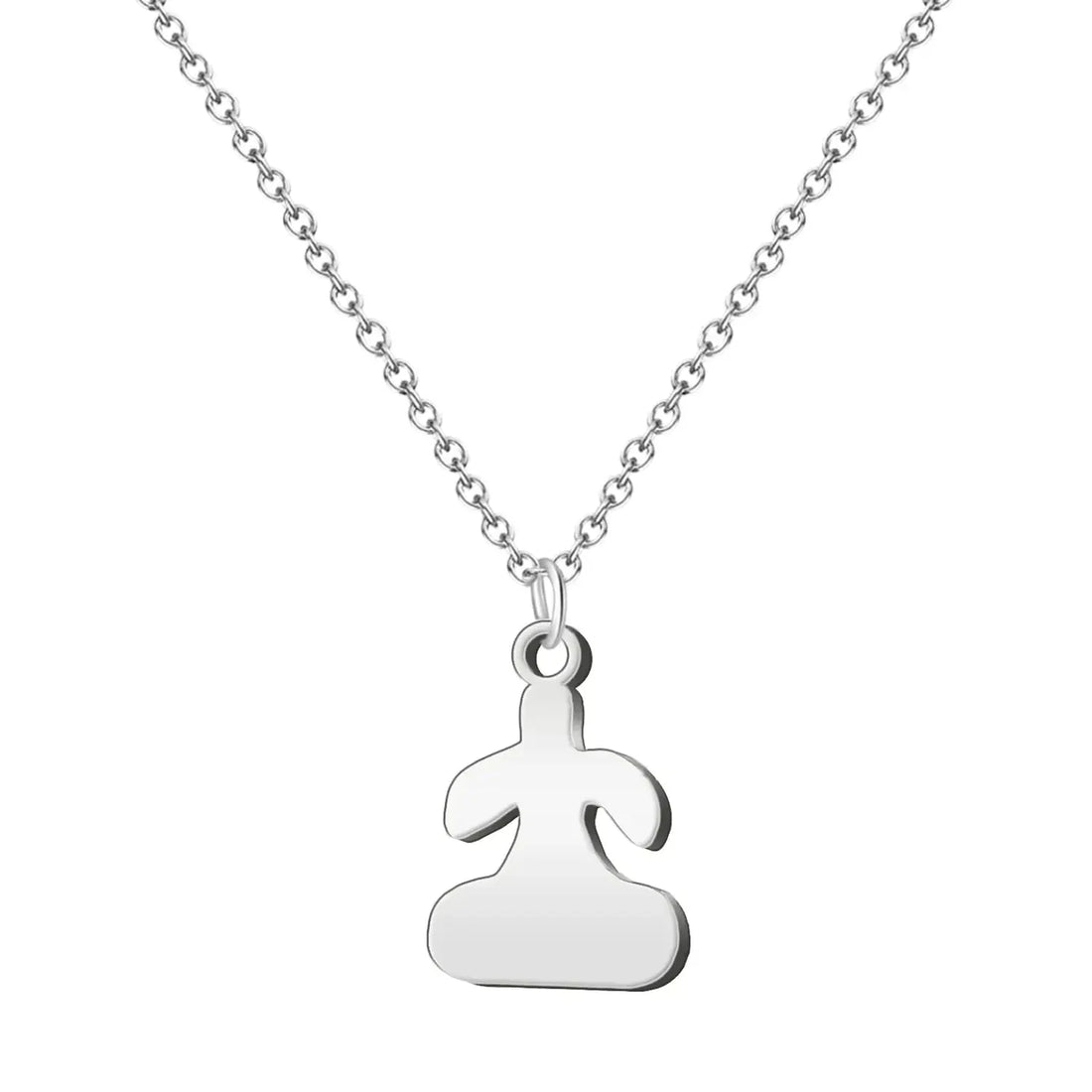 Collar plateado con silueta del Ídolo de Tara, joya contemporánea de Cotigo