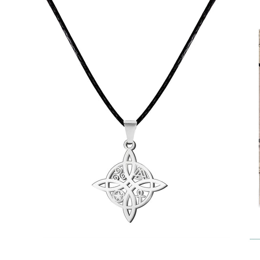 Colgante Nudo bruja Acero Inoxidable color Plateado