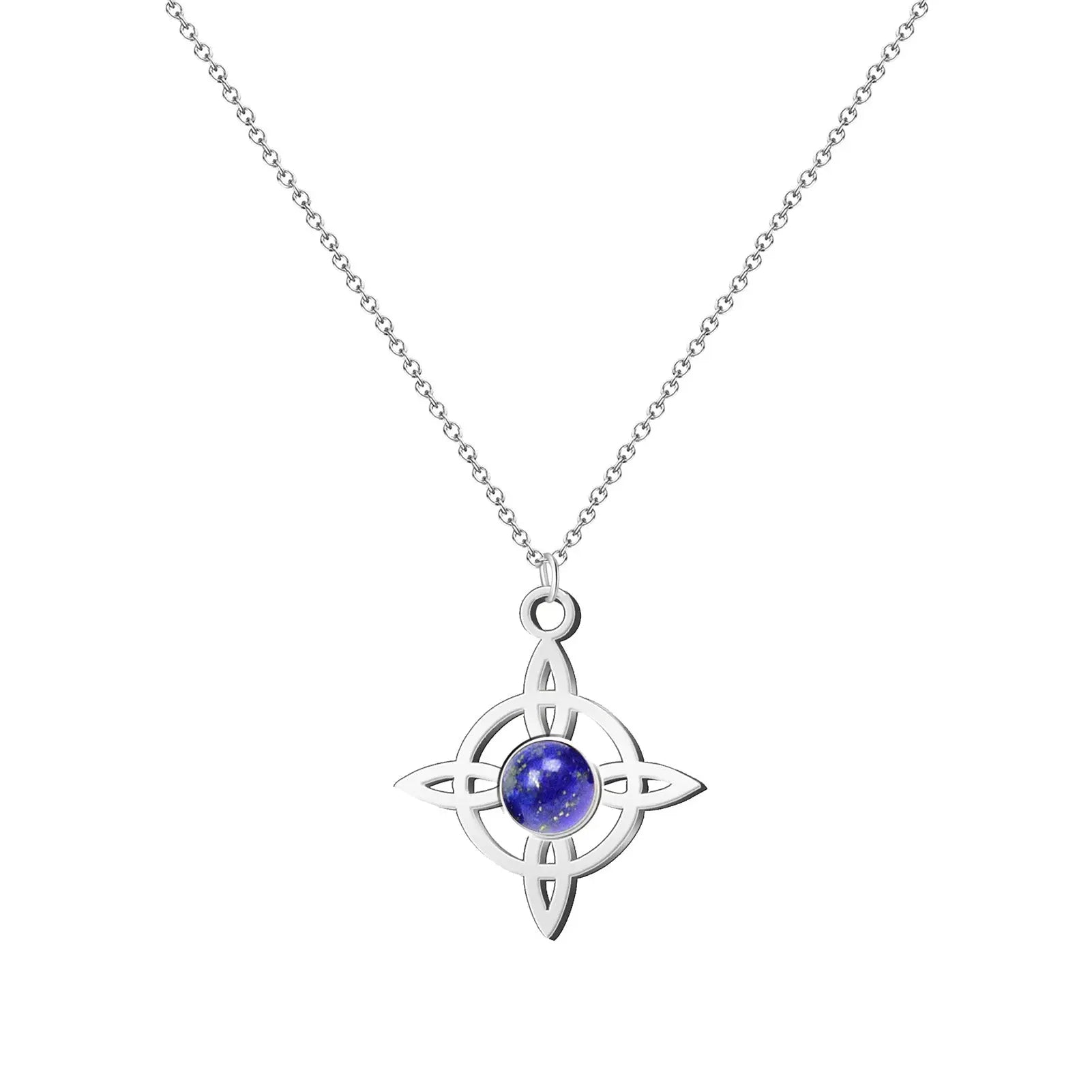 Colgante Nudo de Bruja Acero con Lapislazuli - cotigo