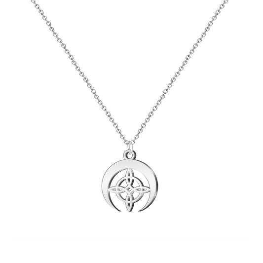 Colgante Nudo bruja Acero Inoxidable color Plateado