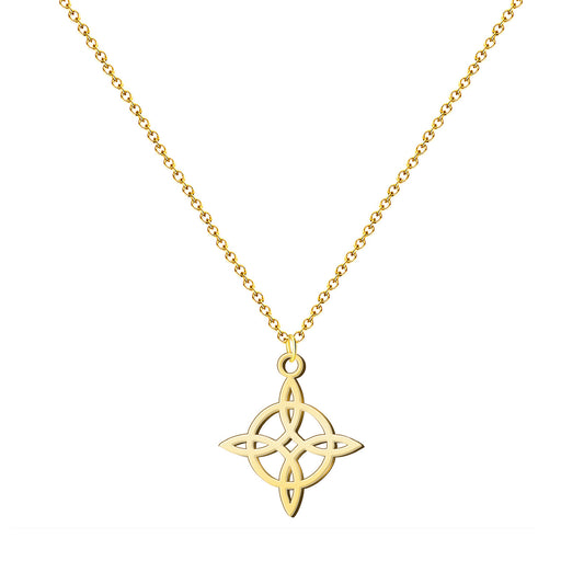 Colgante Nudo bruja Acero Inoxidable color Dorado