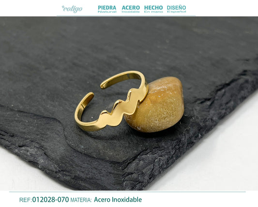 Anillo Acero zodiaco color Dorado