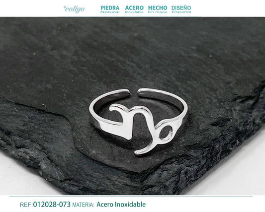 Anillo Acero Zodiaco color Plateado