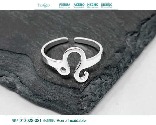 Anillo Acero Zodiaco color Plateado