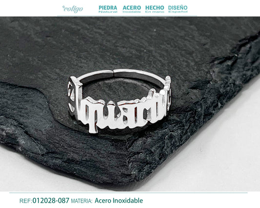 Anillo Acero Zodiaco color Plateado