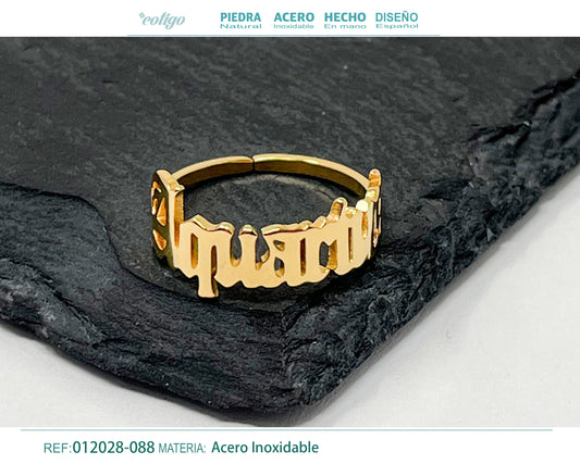 Anillo Acero zodiaco color Dorado