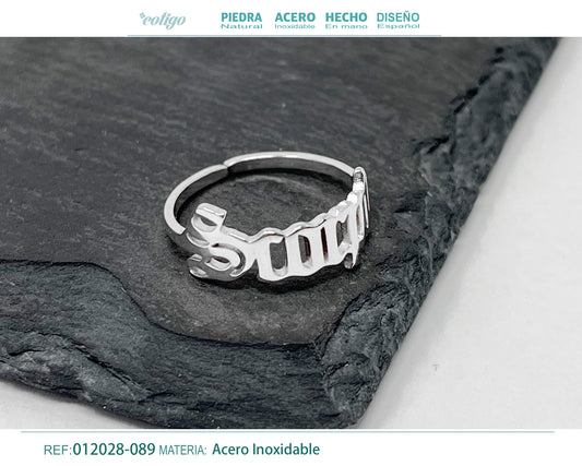 Anillo Acero Zodiaco color Plateado
