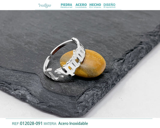 Anillo Acero Zodiaco color Plateado