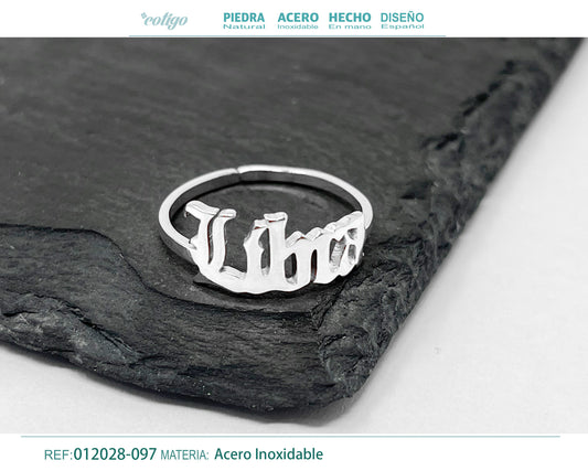 Anillo Acero Zodiaco color Plateado