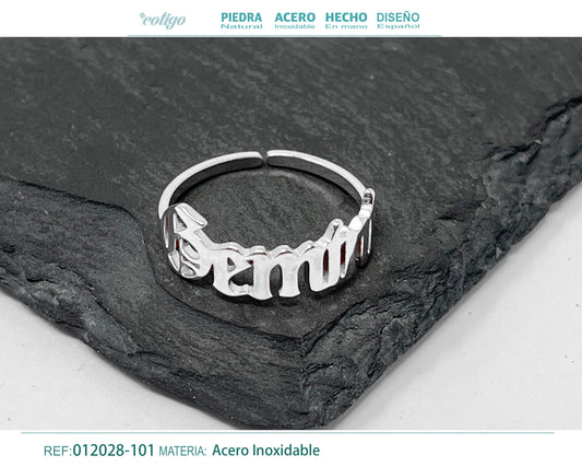 Anillo Acero Zodiaco color Plateado