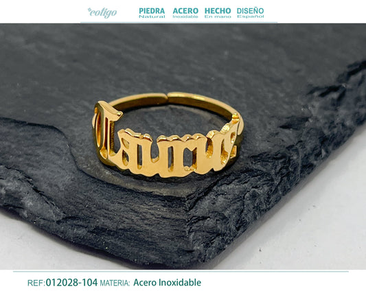Anillo Acero zodiaco color Dorado