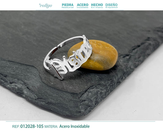 Anillo Acero Zodiaco color Plateado