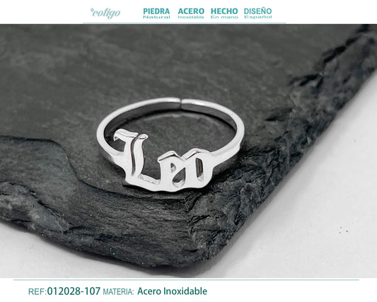 Anillo Acero Zodiaco color Plateado