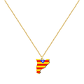 Collar dorado con mapa de Cataluña y bandera catalana